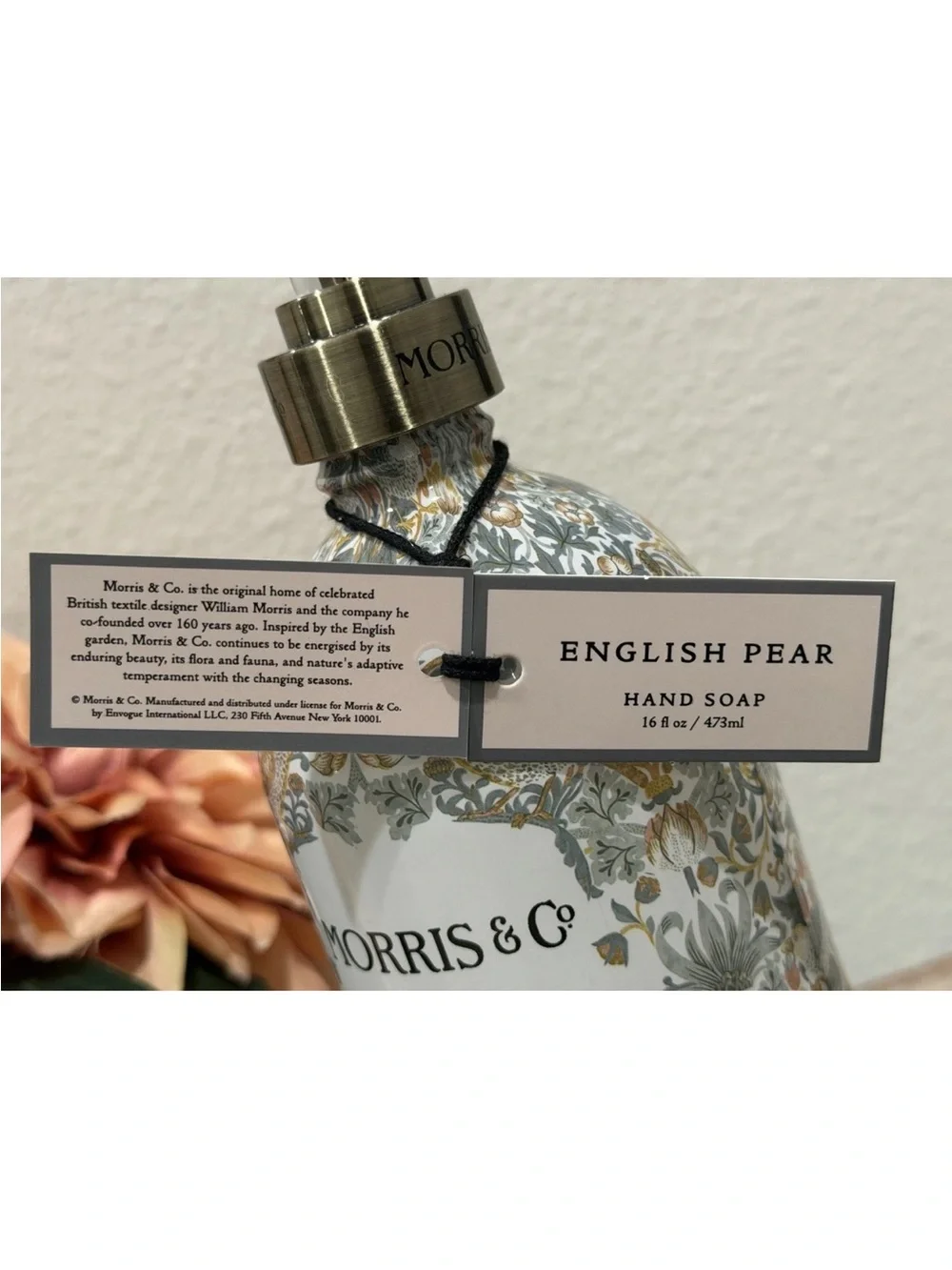 MORRIS & Co. Hand Soap English Pear Floral Glass Bottle 16 fl oz Pump New